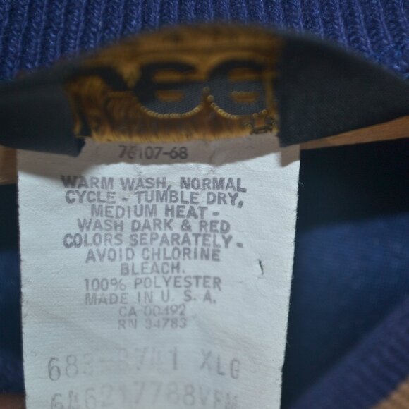 Vintage Lee Velour Long Sleeve Pullover V Neck Mens XL Soft Blue Sweatshirt - Picture 7 of 9